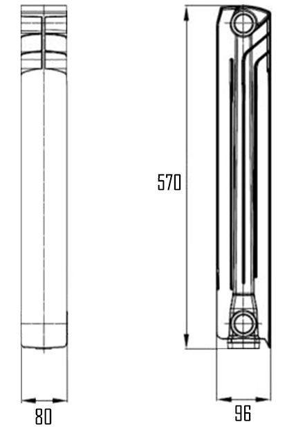 Радіатор біметалічний THERMO ALLIANCE Bi-Vulcan 500/96